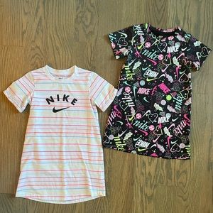 2 multicolored girls Nike dresses size 4-5yrs